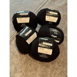 Stacy Charles Sari Yarn  Lot of 5  Black Cotton Ramie Yarn Italy E81